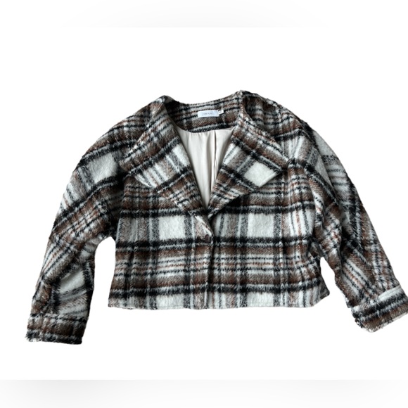 GREYLIN Plaid Cropped Jacket Size Small - Picture 2 of 10
